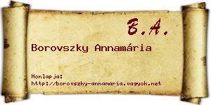 Borovszky Annamária névjegykártya