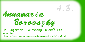 annamaria borovszky business card